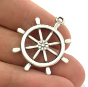 2 Silver Charms Antique Silver Plated Charm 27 mm G13816