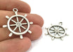 2 Silver Charms Antique Silver Plated Charm 27 mm G13816