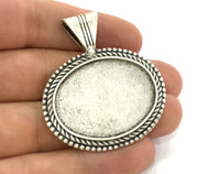 Antique Silver Plated Blank , Mountings  (36x27mm Blank)  G3972