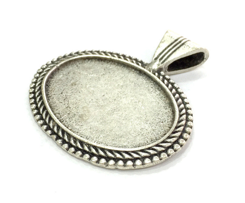Antique Silver Plated Blank , Mountings  (36x27mm Blank)  G3972