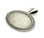 Antique Silver Plated Blank , Mountings  (36x27mm Blank)  G3972