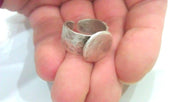 Silver Ring Blank Base Bezel Setting Antique Silver Plated Brass Adjustable Ring Blank Findings   (15 mm Blank)  G9451