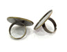 5 Ring Blank Antique Bronze Plated Brass Adjustable Ring Blank 5 Pcs (30mm) G3983