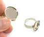 5 Ring Blank , Adjustable Silver Tone Brass   (16mm)  G3987
