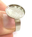 5 Ring Blank , Adjustable Silver Tone Brass   (16mm)  G3987