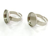 5 Ring Blank , Adjustable Silver Tone Brass   (16mm)  G3987