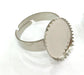 5 Ring Blank , Adjustable Silver Tone Brass   (18x13mm blank)  G3990