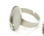5 Ring Blank , Adjustable Silver Tone Brass   (18x13mm blank)  G3990