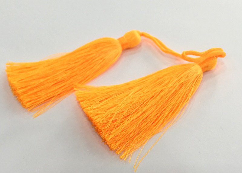 2 Neon Orange Tassel (78 mm - 3 inches)   G9607