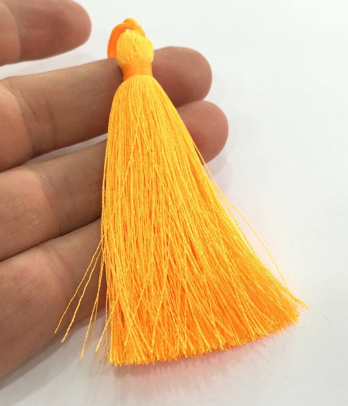 2 Neon Orange Tassel (78 mm - 3 inches)   G9607