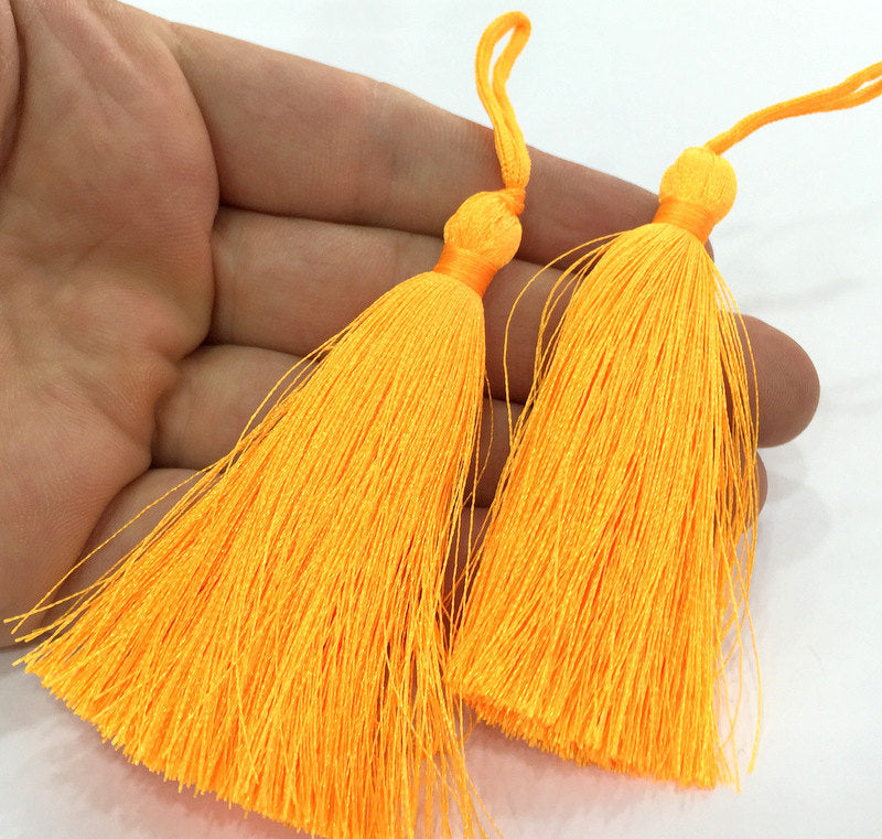 2 Neon Orange Tassel (78 mm - 3 inches)   G9607