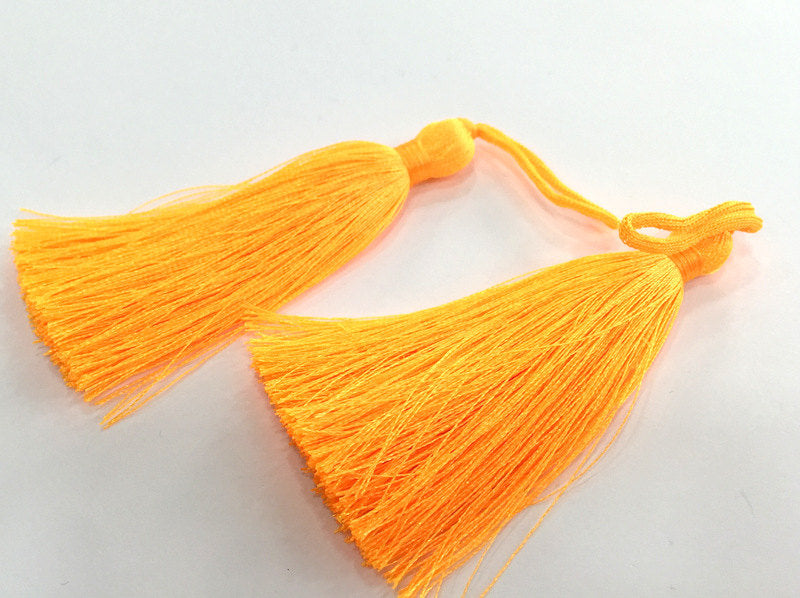 2 Neon Orange Tassel (78 mm - 3 inches)   G9607