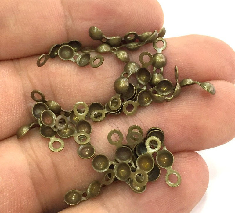 50 Pcs  Cord Ends Findings , Antique Bronze Brass   G4073