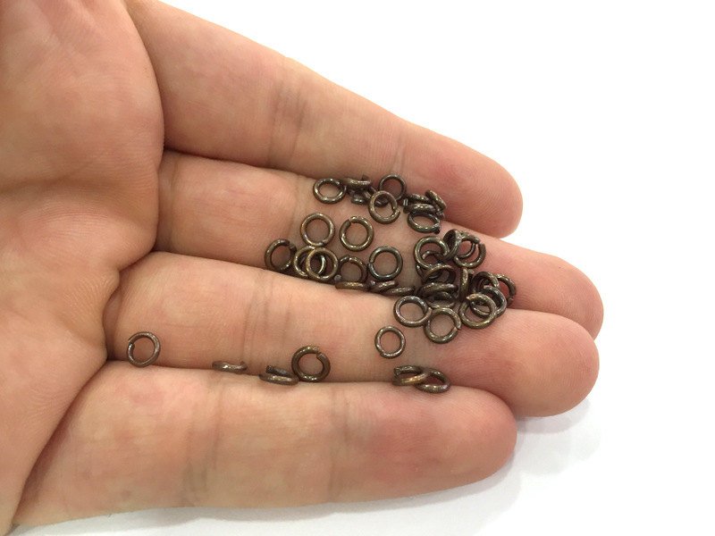 50 Pcs (6 mm) Antique Copper   strong jump ring ,  18 guage  G17569