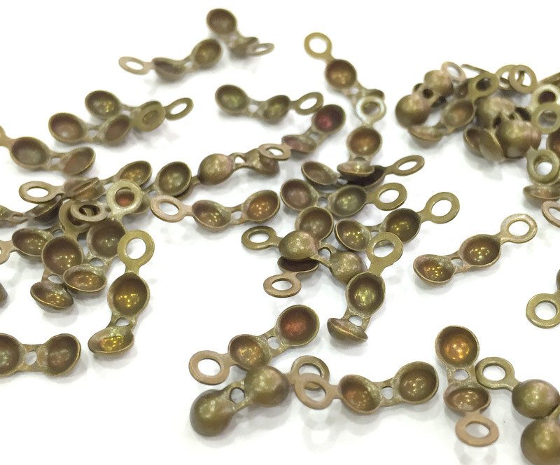 50 Pcs  Cord Ends Findings , Antique Bronze Brass   G4073