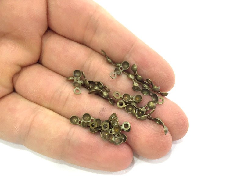 50 Pcs  Cord Ends Findings , Antique Bronze Brass   G4073