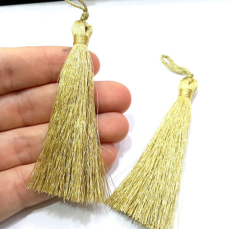 2 pcs (78 mm - 3 inches)  Gold Tassel ,   G13917