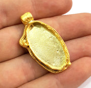 Gold Plated Brass Mountings ,  Blanks  46x22 mm (30x15 mm blank) G4096