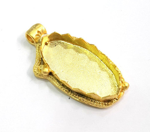 Gold Plated Brass Mountings ,  Blanks  46x22 mm (30x15 mm blank) G4096