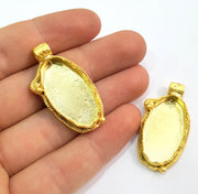 Gold Plated Brass Mountings ,  Blanks  46x22 mm (30x15 mm blank) G4096