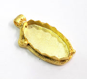 Gold Plated Brass Mountings ,  Blanks  46x22 mm (30x15 mm blank) G4096