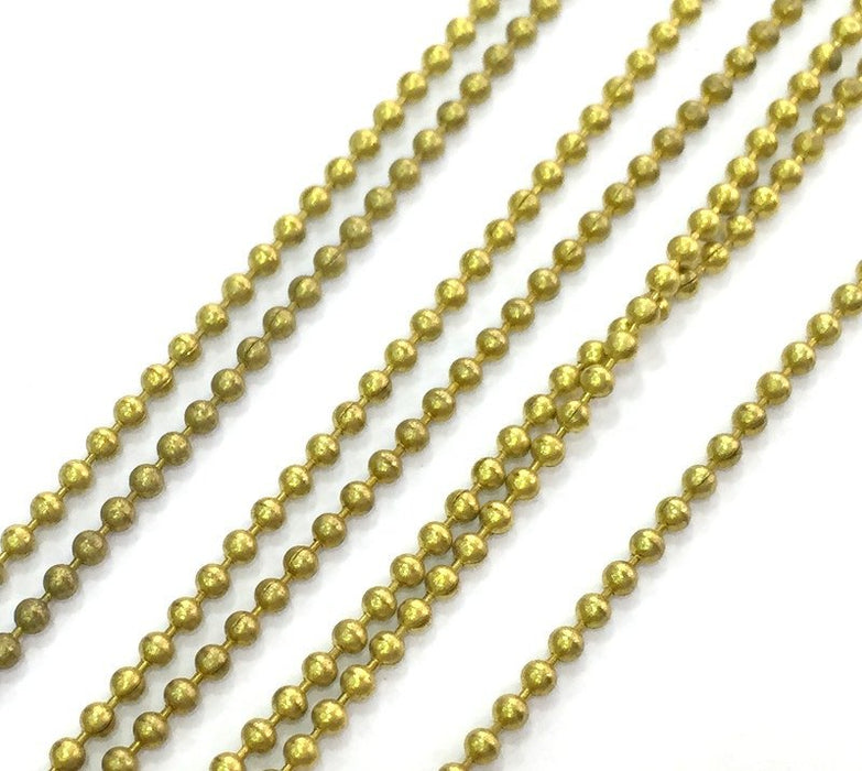 Raw Brass Ball Chain  16.5 ft. - 5 meters  (1mm)  G4105