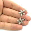 4 Pcs (22x18 mm.) Antique Silver Plated Metal Sea Star Charms    G4117