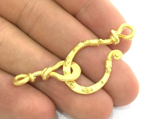 Gold Hook Clasp Findings , Gold Plated Brass G4133