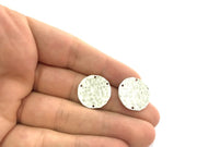 4 Antique Silver Plated Brass  Charms 20mm  G13366