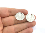 2 Antique Silver Plated Brass  Charms 22mm  G4146