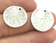 2 Antique Silver Plated Brass  Charms 22mm  G4146
