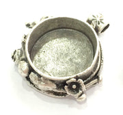 Antique Silver Plated Brass  Mountings , Blanks (20 mm blank) G4148