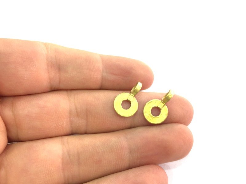 4 Raw Brass Charms 17x11 mm G4155
