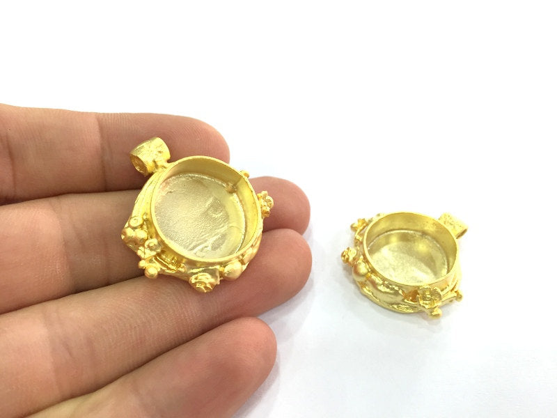 Gold Plated Brass Mountings ,  Blank  (20mm blank) G4158
