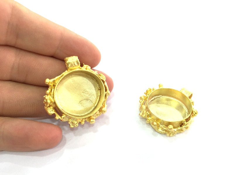 Gold Plated Brass Mountings ,  Blank  (25mm blank) G4160