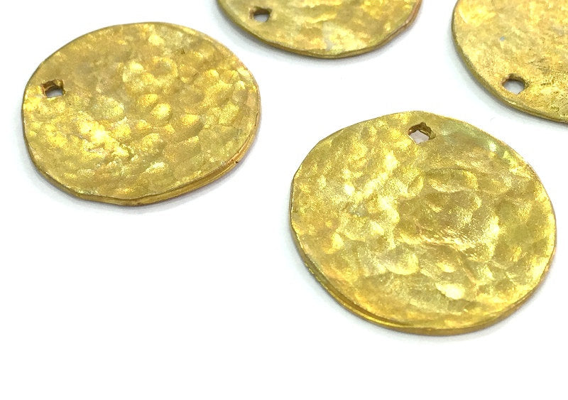 2 Raw Brass Charms 22mm G4166