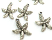 4 Pcs (22x18 mm.) Antique Silver Plated Metal Sea Star Charms    G4117