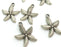 4 Pcs (22x18 mm.) Antique Silver Plated Metal Sea Star Charms    G4117