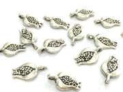 10 Pcs (15x9mm) Antique Silver Plated Brass Flower Charms  G4131