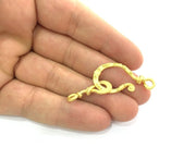 Gold Hook Clasp Findings , Gold Plated Brass G4133