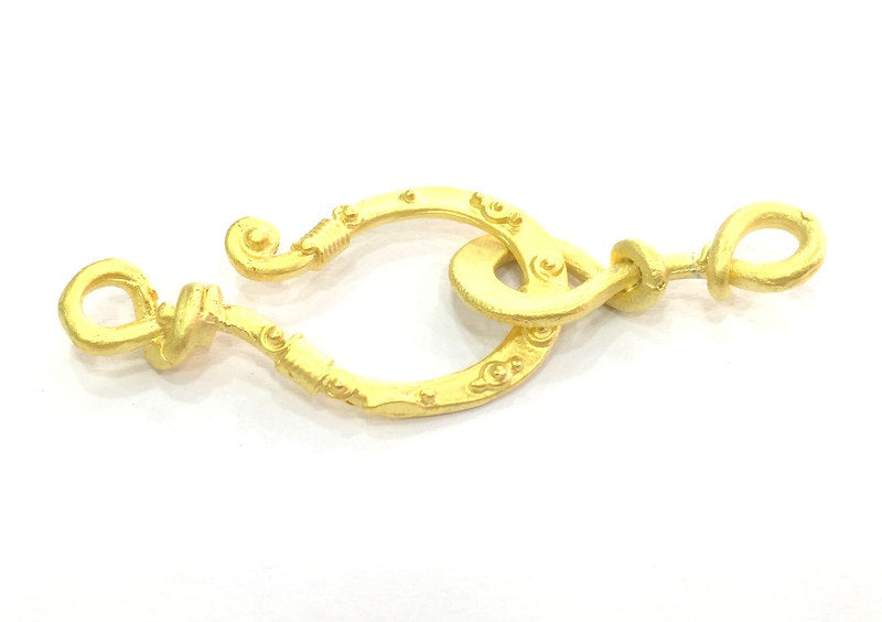 Gold Hook Clasp Findings , Gold Plated Brass G4133
