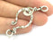 Hook Clasp Findings , Antique Silver Plated Brass G14406