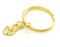 2 Pcs Key Ring Findings, Gold Plated Brass  G4136