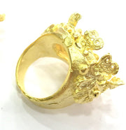 Adjustable Ring Blank (20mm Blank) , Gold Plated Brass G4139