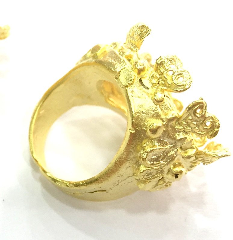 Adjustable Ring Blank (20mm Blank) , Gold Plated Brass G4139