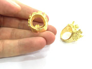 Adjustable Ring Blank (20mm Blank) , Gold Plated Brass G4139