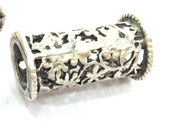 Antique Silver Tube Findings (26x14 mm)  Antique Silver Plated Brass  G4149