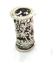 Antique Silver Tube Findings (26x14 mm)  Antique Silver Plated Brass  G4149