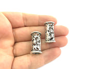 Antique Silver Tube Findings (26x14 mm)  Antique Silver Plated Brass  G4149