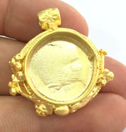 Gold Plated Brass Mountings ,  Blank  (20mm blank) G4158